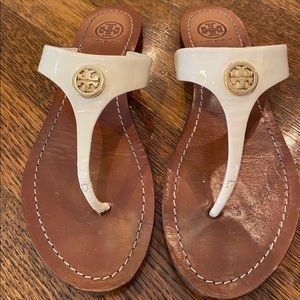 Tory Burch leather off-white sandals.